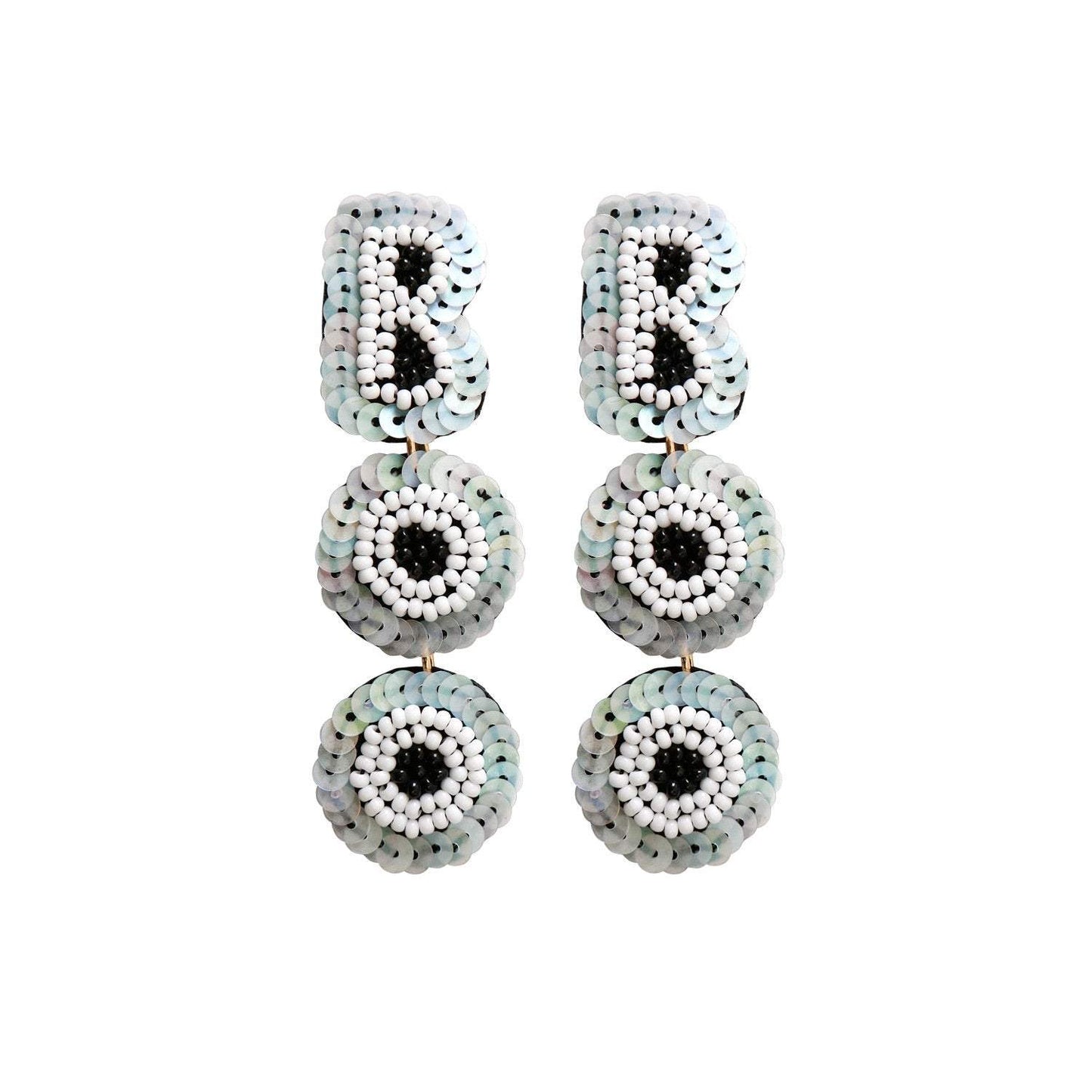 Punk Style Hand Woven Letter Sequins Halloween Earrings