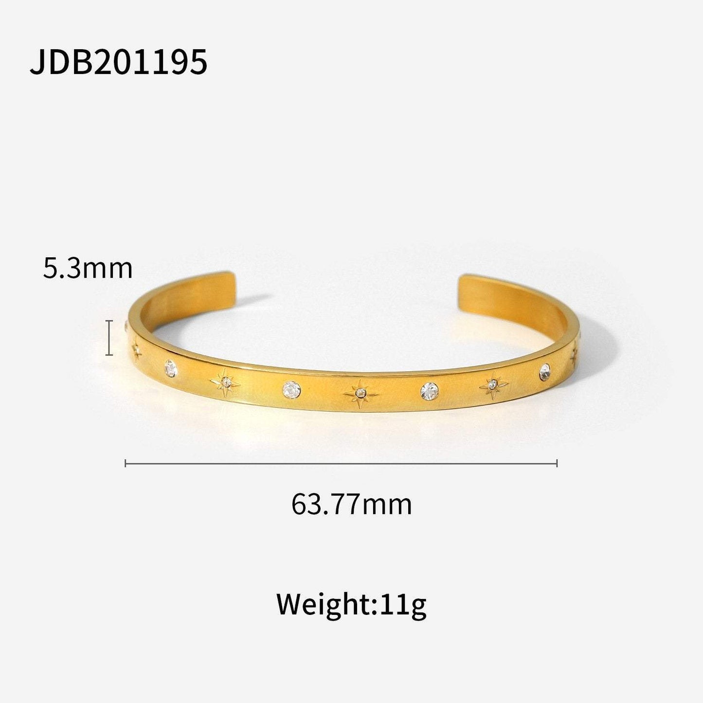 High Quality Stainless Steel Open Gold Bracelet