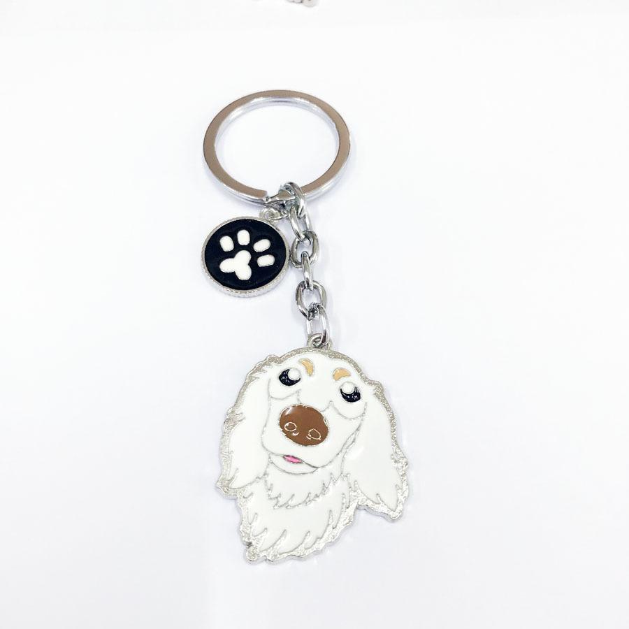 Pet Dog Painted Zinc Alloy Keychain