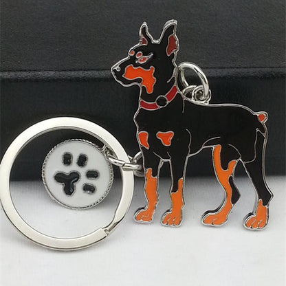 Multicolour Pet Dog Painted Zinc Alloy Keychain