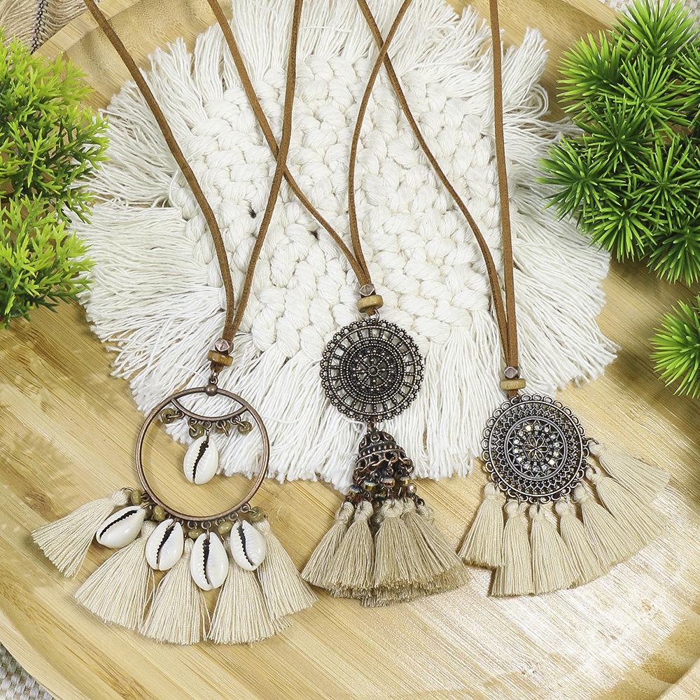 3pcs/set Bohemian Handmade Tassel Pendant Necklace