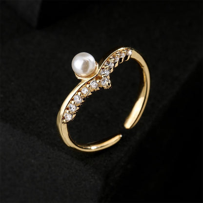 New Fashion Zircon Gold colour Geometric Open Ring