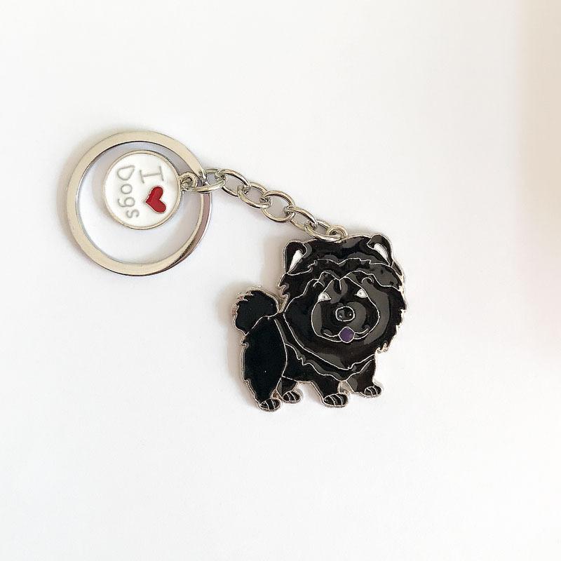 Multicolour Pet Dog Painted Zinc Alloy Keychain