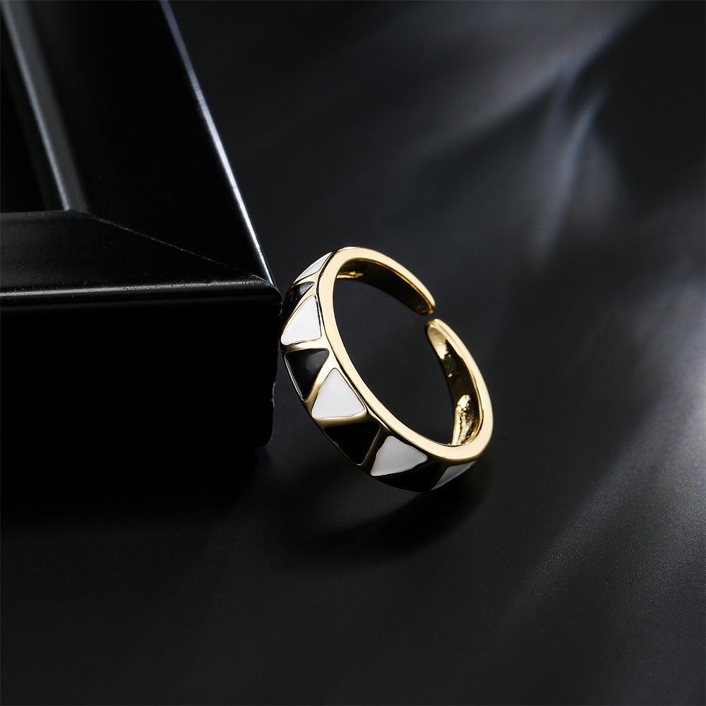 Personalized colour Oil Dripping Geometric Opening Ring