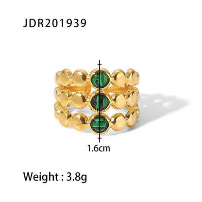 Retro Irregular Gems Do Not Fade Stainless Steel Open Ring