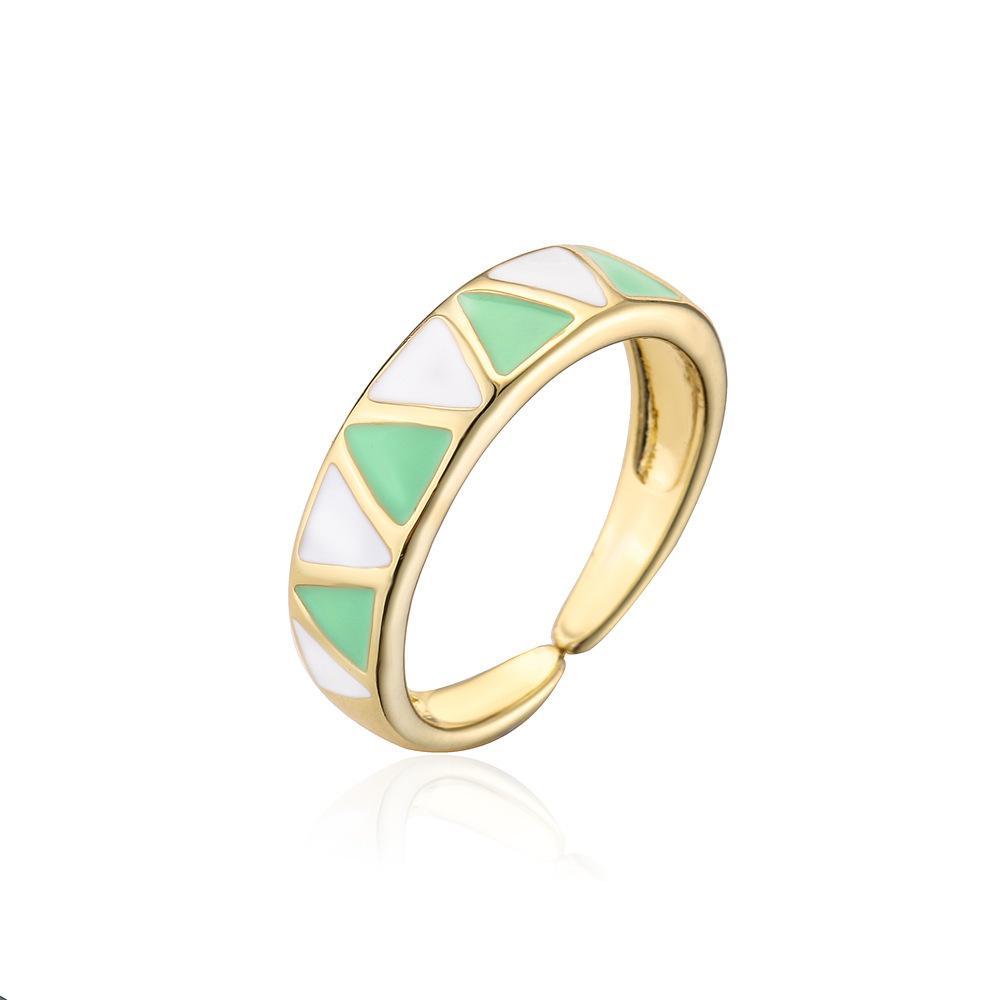 Personalized Color Oil Dripping Geometric Opening Ring