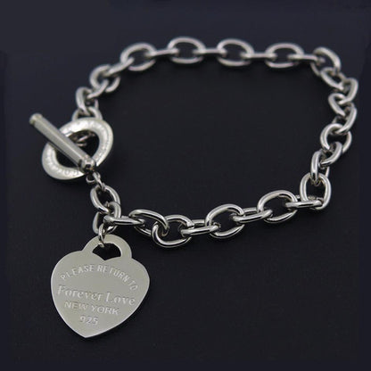 Heart Shape Titanium Steel Plating Bangle