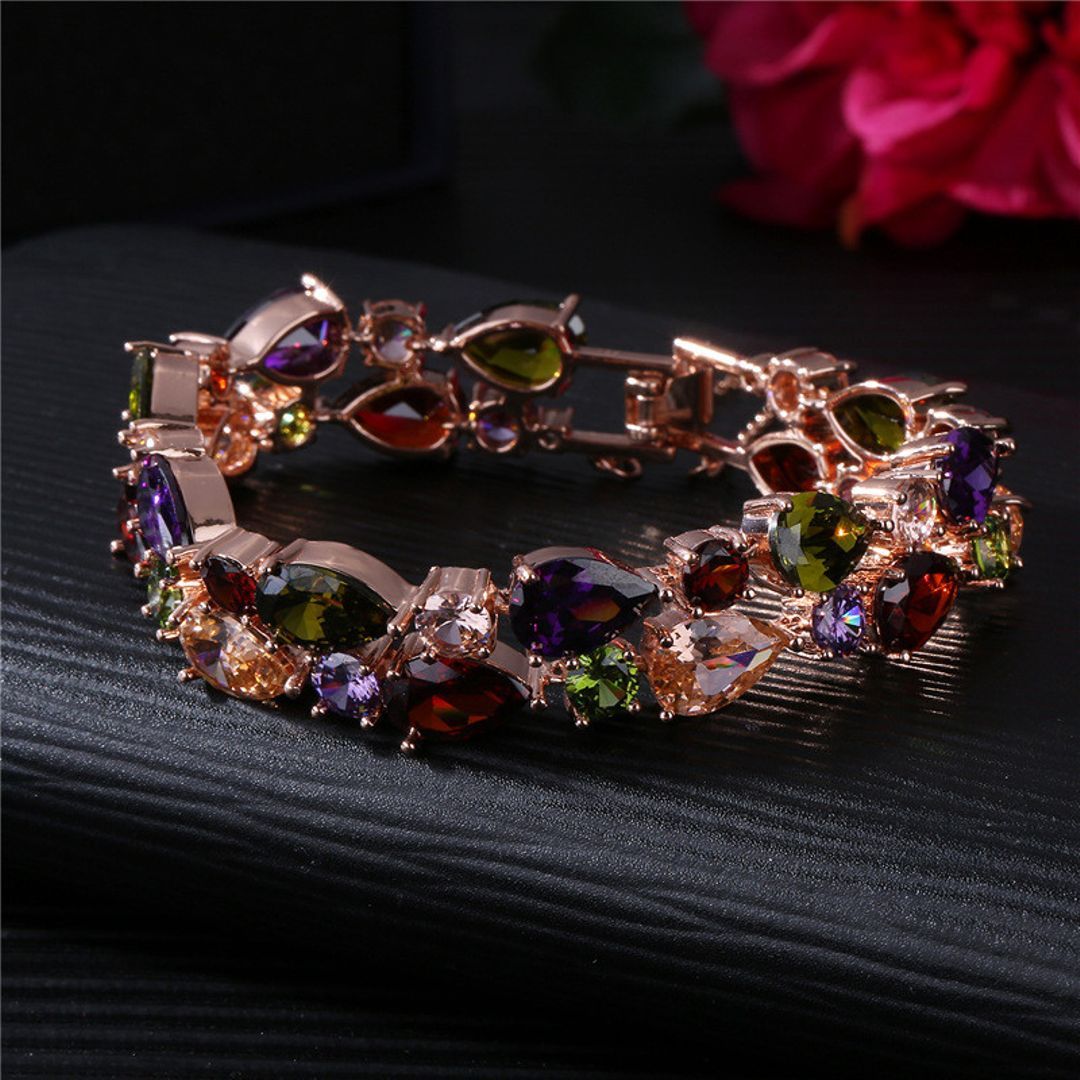 Women's Colorful Mona Lisa AAA Zircon Bracelet