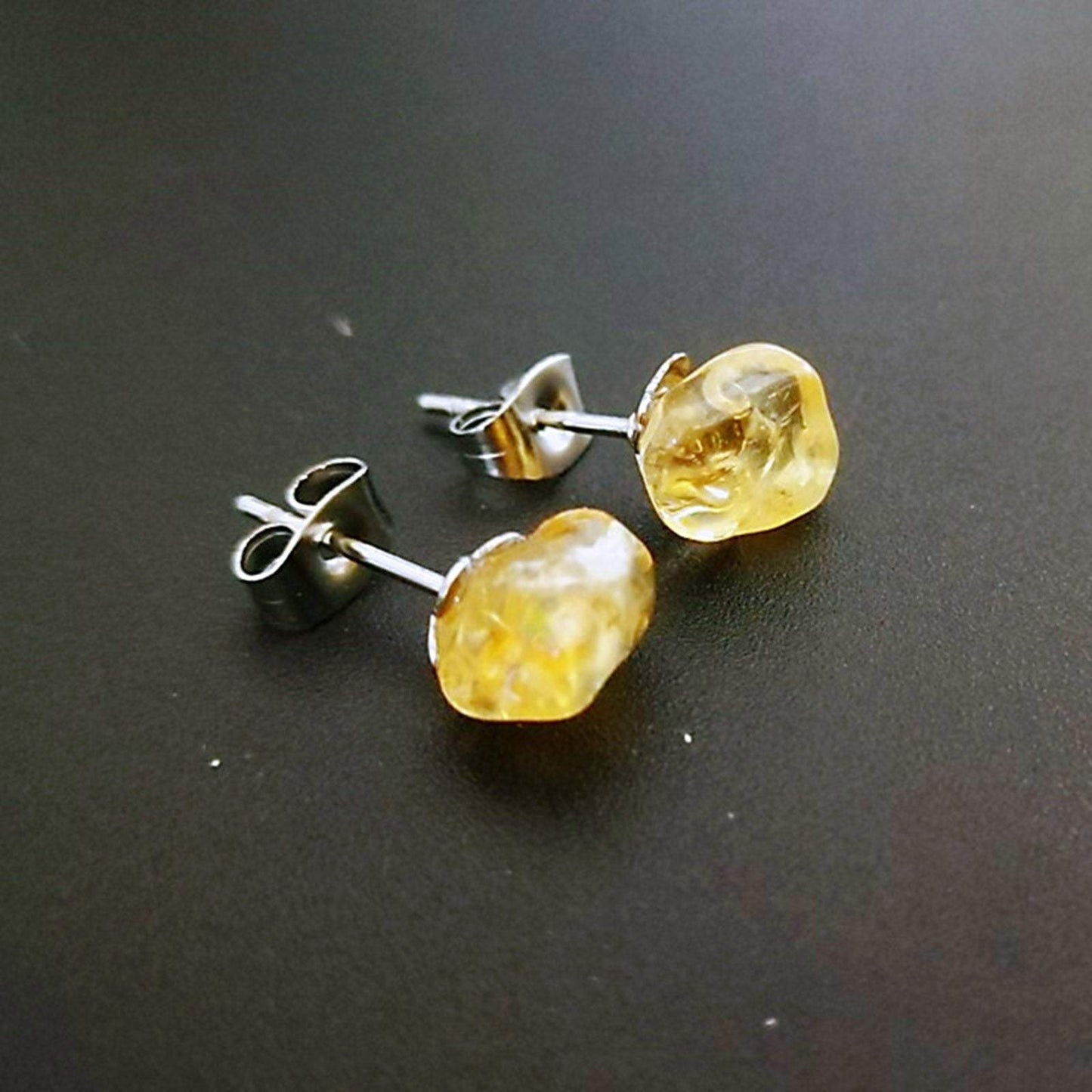 Natural Stone Ear Post Stud Earrings