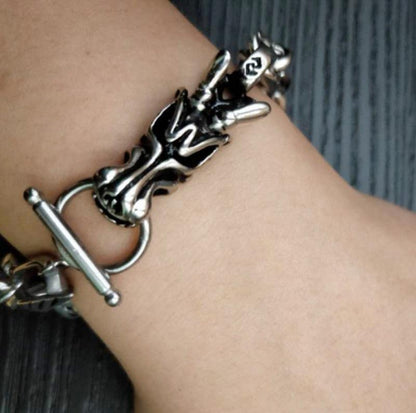 Retro Gothic Style Long Dragon Bracelet