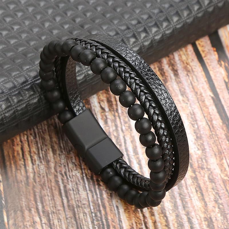 Geometric Gem Metal Patchwork Men'S Bracelets