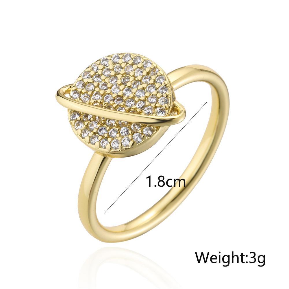 Planet Rotary Gold colour Ring Open Ring